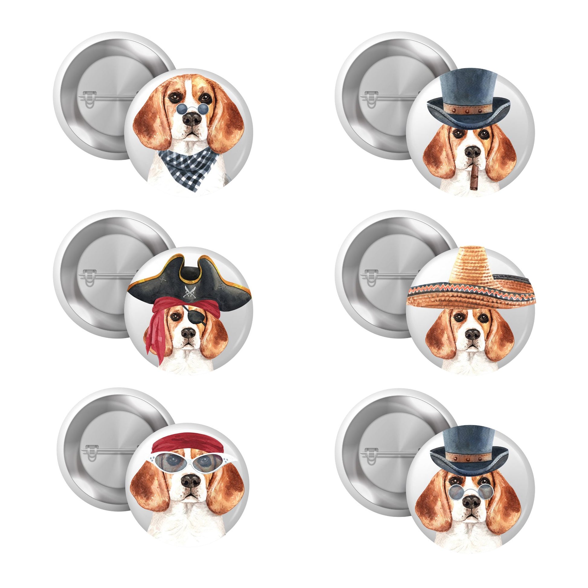 Quirky Beagle Gifts: 1In Beagle Costume Character Pin Badge - Fun Accessory for Dog Lovers - EMU Works