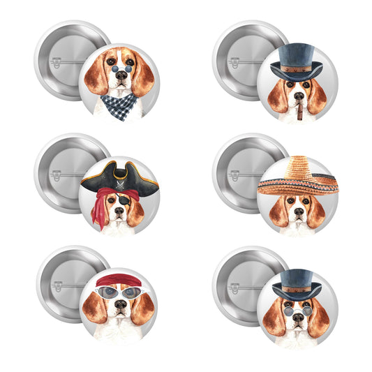 Quirky Beagle Gifts: 1In Beagle Costume Character Pin Badge - Fun Accessory for Dog Lovers - EMU Works