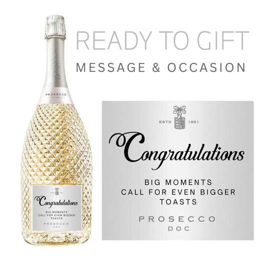 Gift Ready Prosecco Gift Stickers - Custom Metallic Labels for Celebrations and Special Occasions