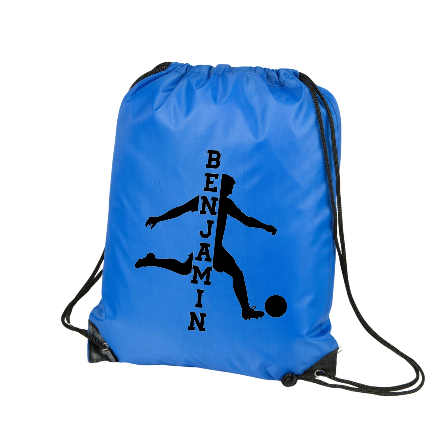 Personalised Drawstring PE Bag - Waterproof Drawstring Bag with Custom Name - Football Gifts for Boys & Girls - Reinforced PU Corner - Kids PE Bags for School, Small Gym Bag, Sports Bag Kids