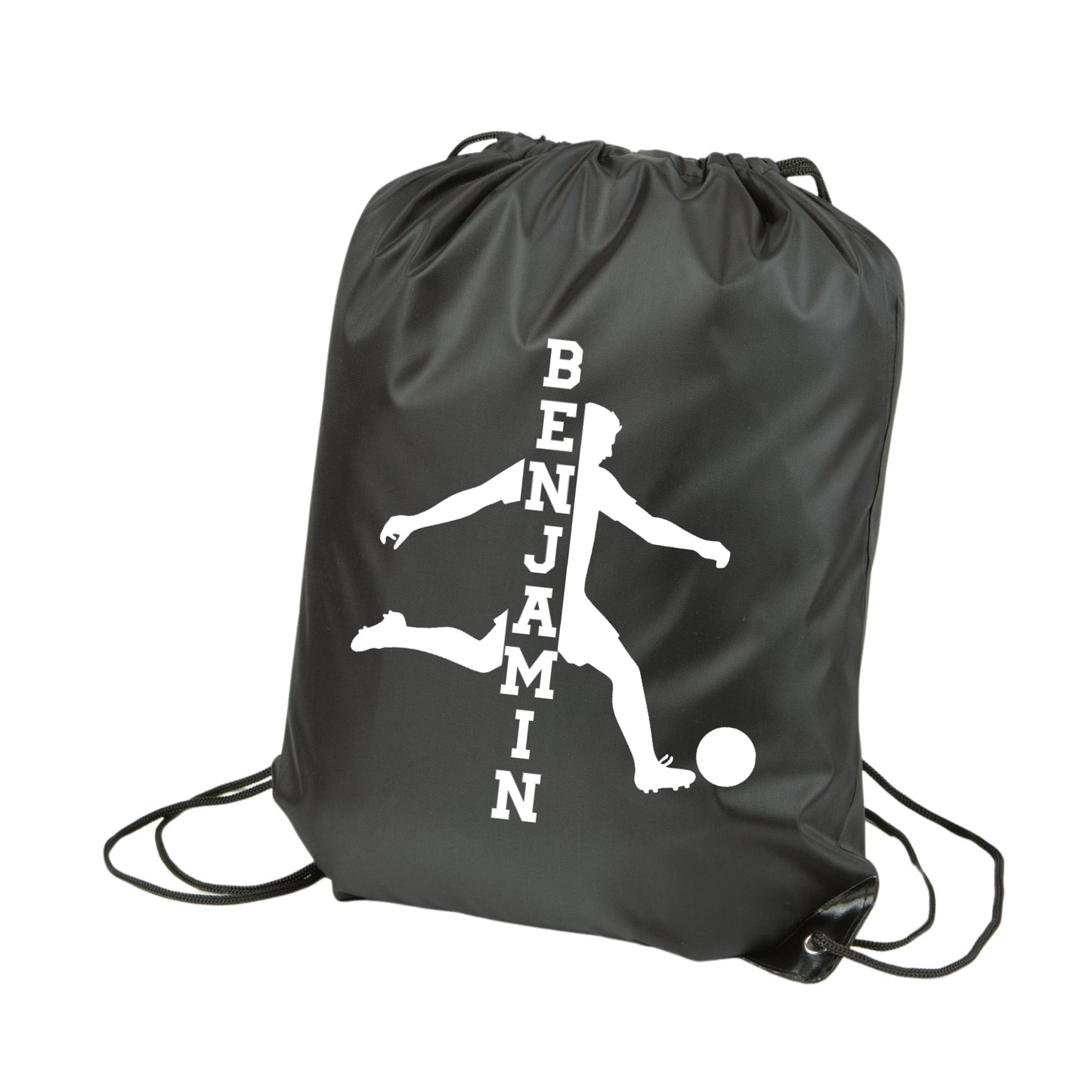 Personalised Drawstring PE Bag - Waterproof Drawstring Bag with Custom Name - Football Gifts for Boys & Girls - Reinforced PU Corner - Kids PE Bags for School, Small Gym Bag, Sports Bag Kids