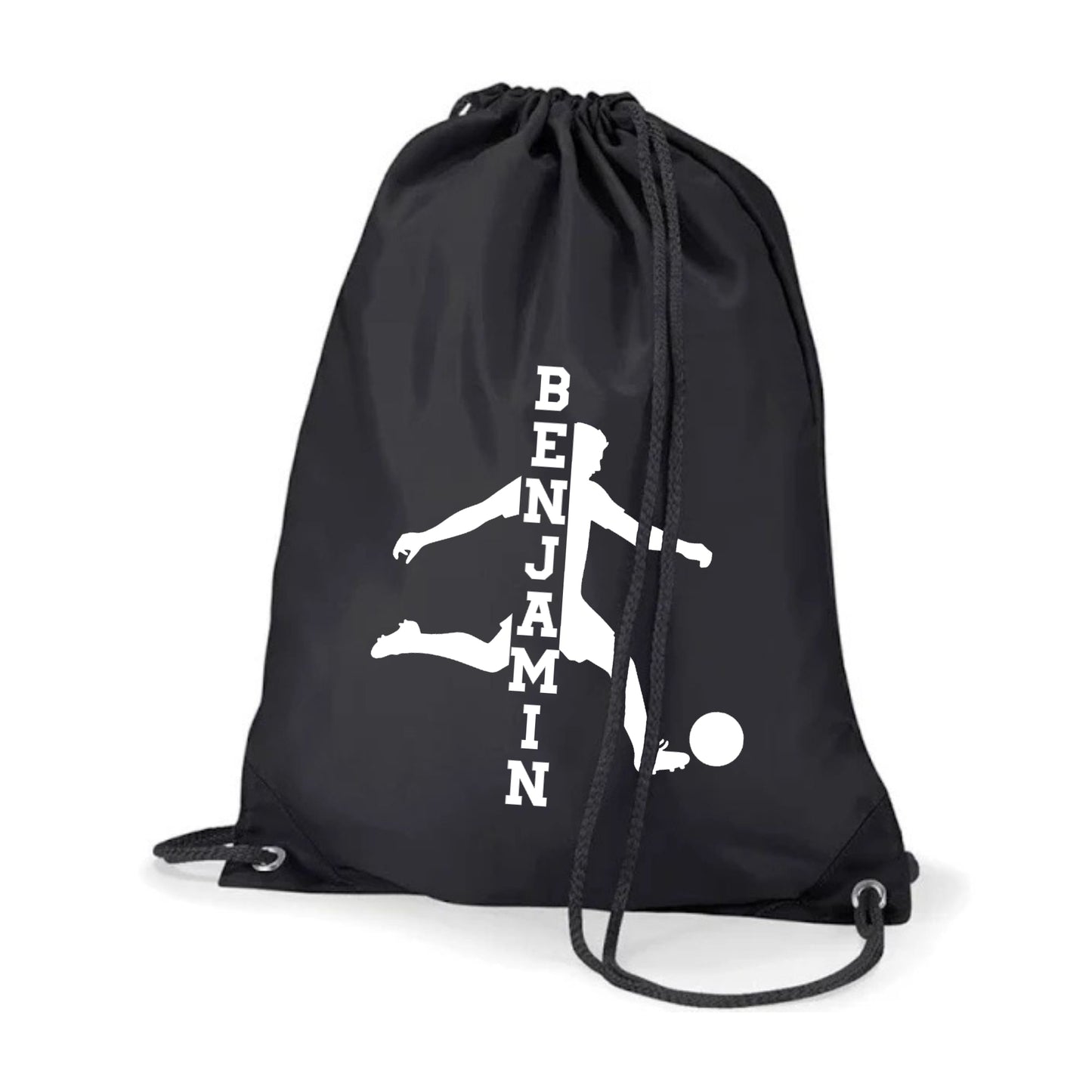 Personalised Drawstring PE Bag - Waterproof Drawstring Bag with Custom Name - Football Gifts for Boys & Girls - Reinforced PU Corner - Kids PE Bags for School, Small Gym Bag, Sports Bag Kids