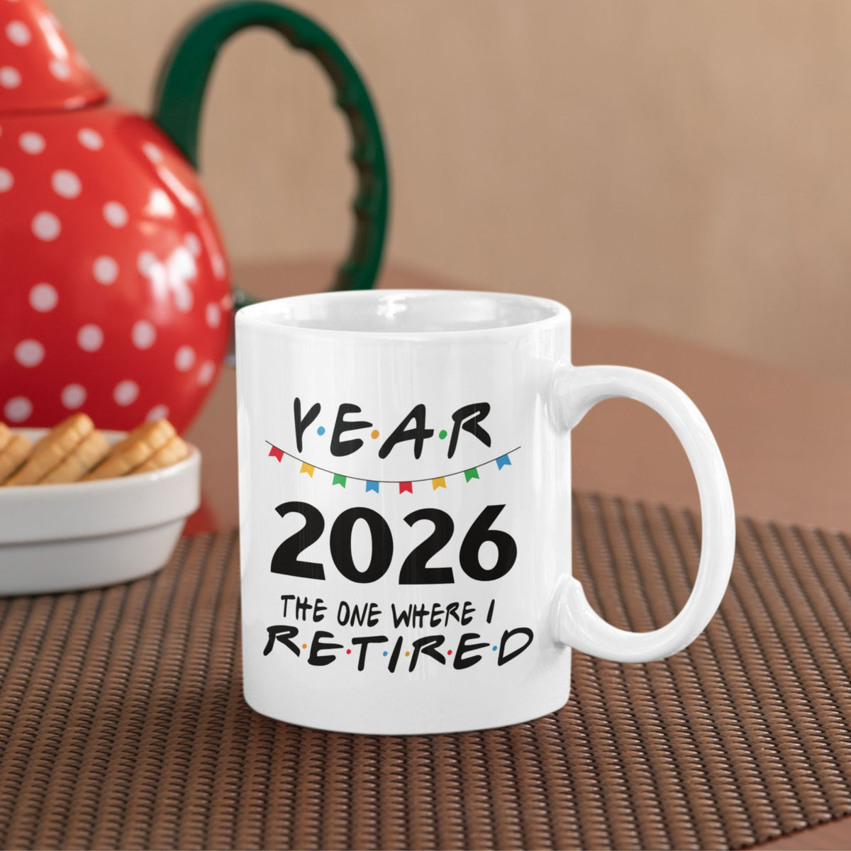 2026 Retirement Mug Black — "The One Where I Retired" Coffee Cup