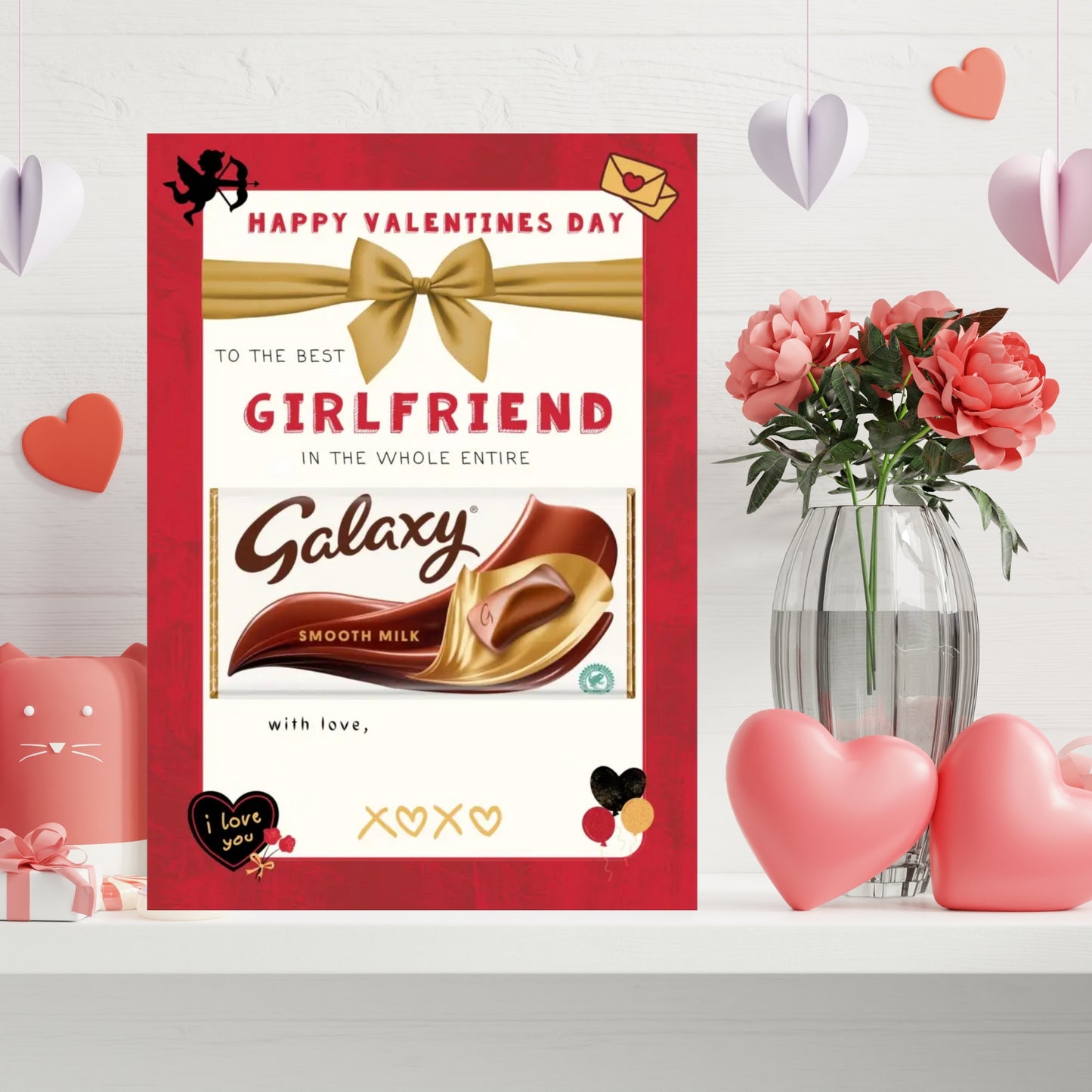 Valentines Chocolate Gift - Novelty Gift For Her - Girlfriend Choc Board For Her