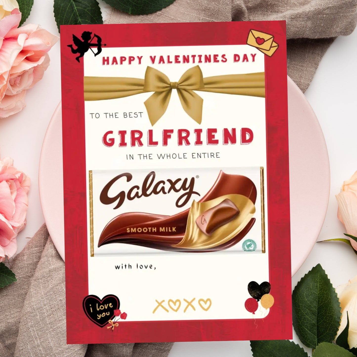 Valentines Chocolate Gift - Novelty Gift For Her - Girlfriend Choc Board For Her