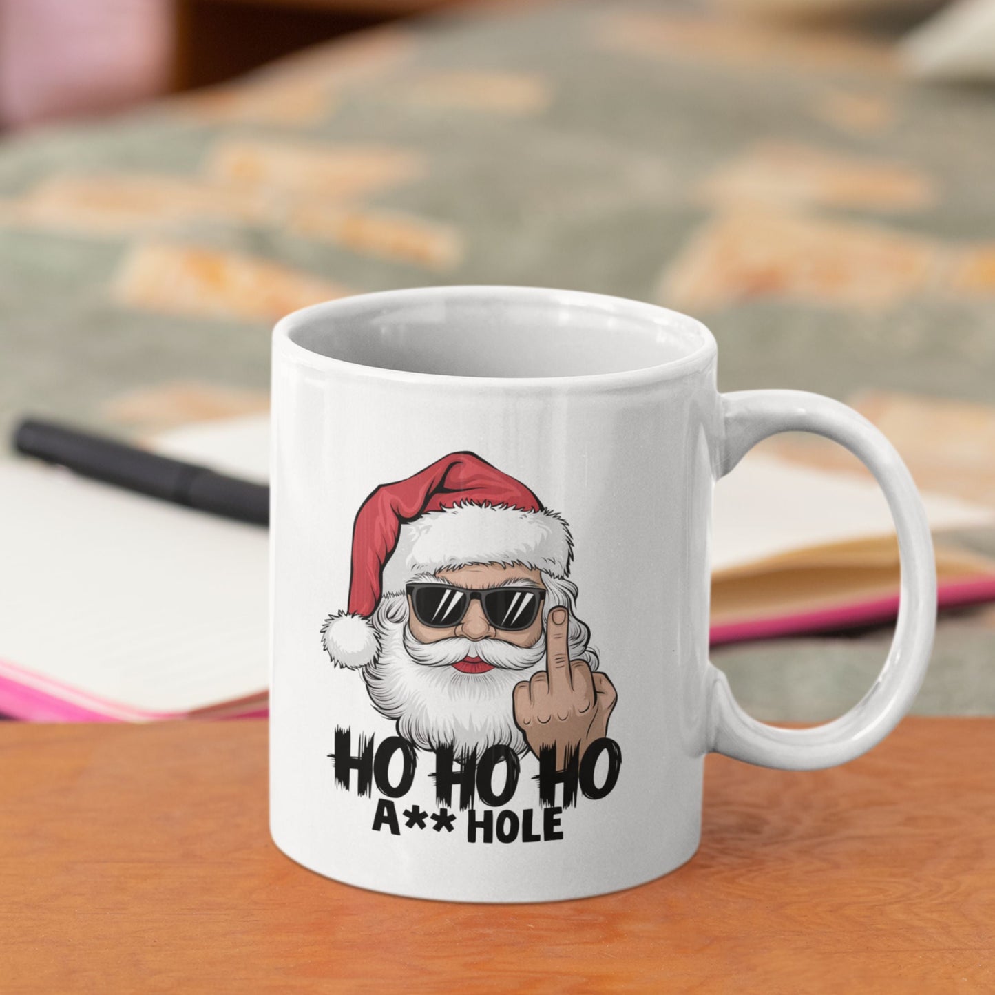 Christmas Rude Santa Claus Funny Coffee Cup White Ceramic Mug Inappropriate Gifts Dishwasher Safe