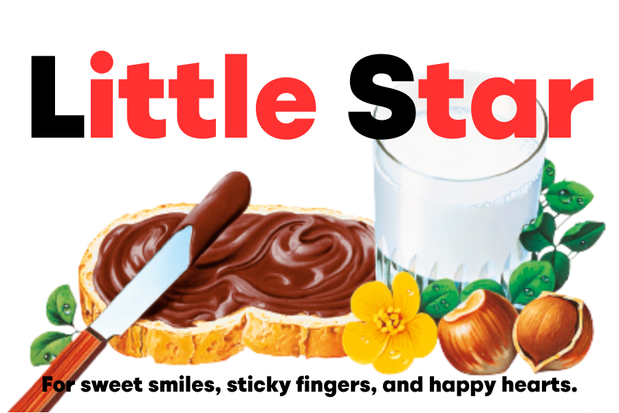 Custom Nutella jar label depicting 'Little Star' with a charming Nutella design.