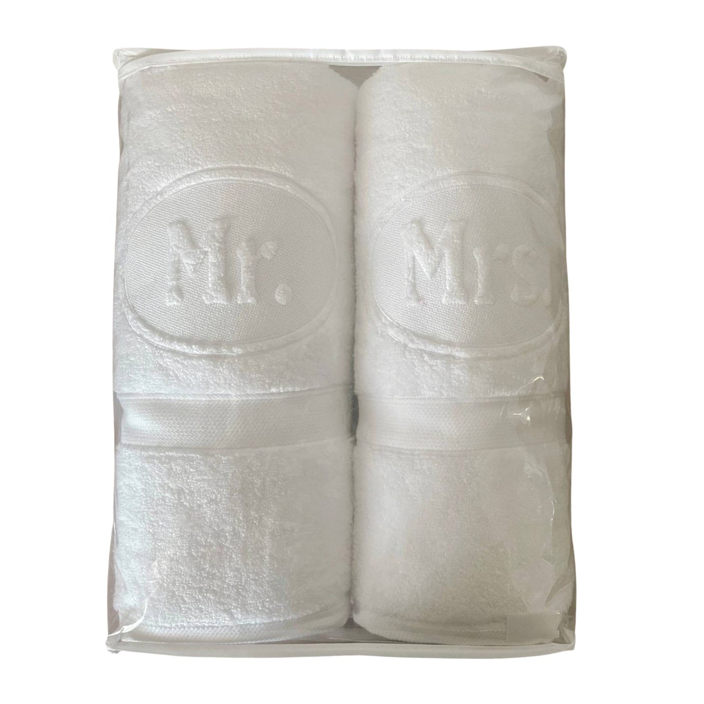 Newlywed Gift Large Embroidered Towel Sheet Set Mr and Mrs Wedding  100x150cm Zipped Bag