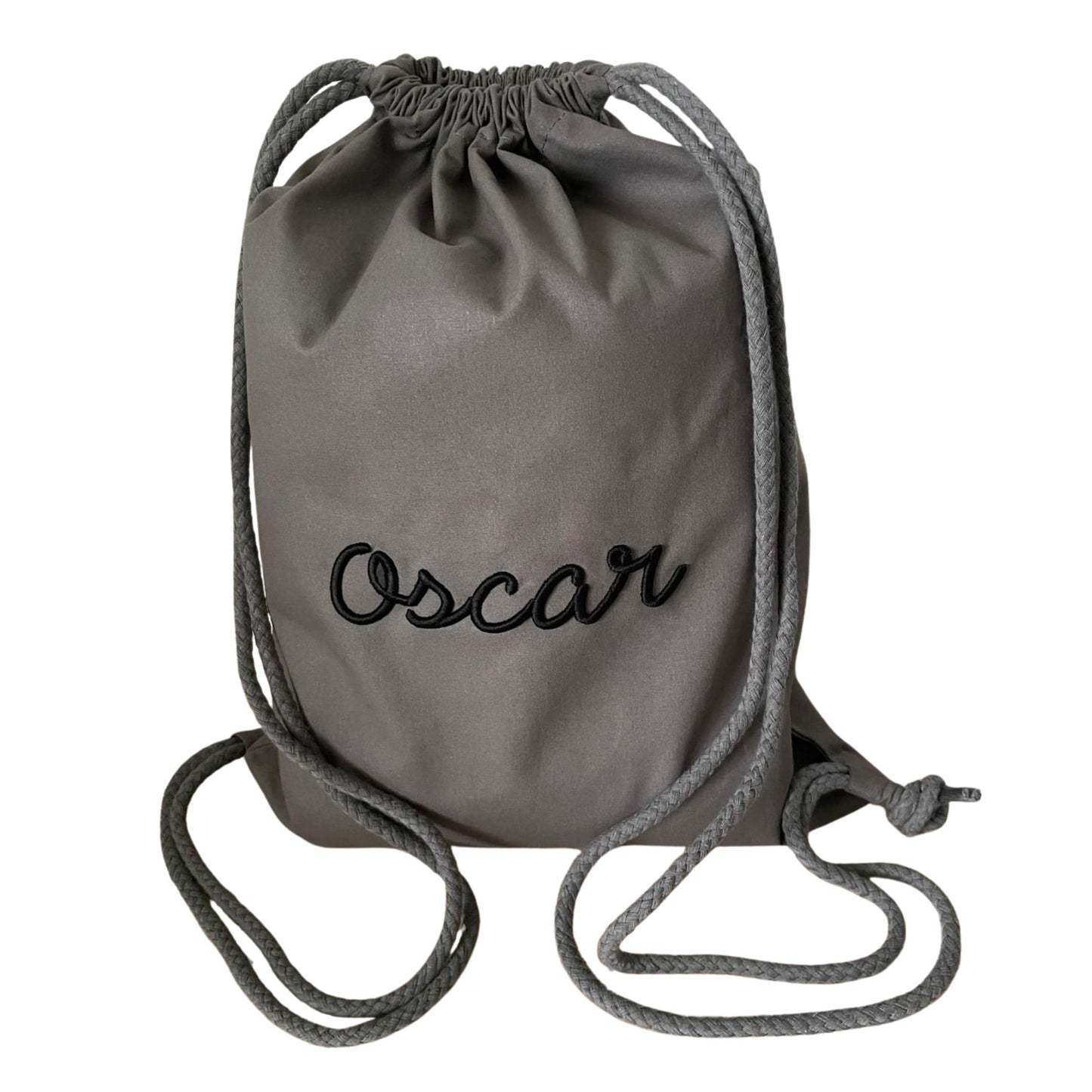 Customised Drawstring Bag with 3D Puff Embroidered Name Kids and Adults Cotton Gym School Travel Bag Custom Embroidery Premium Quality