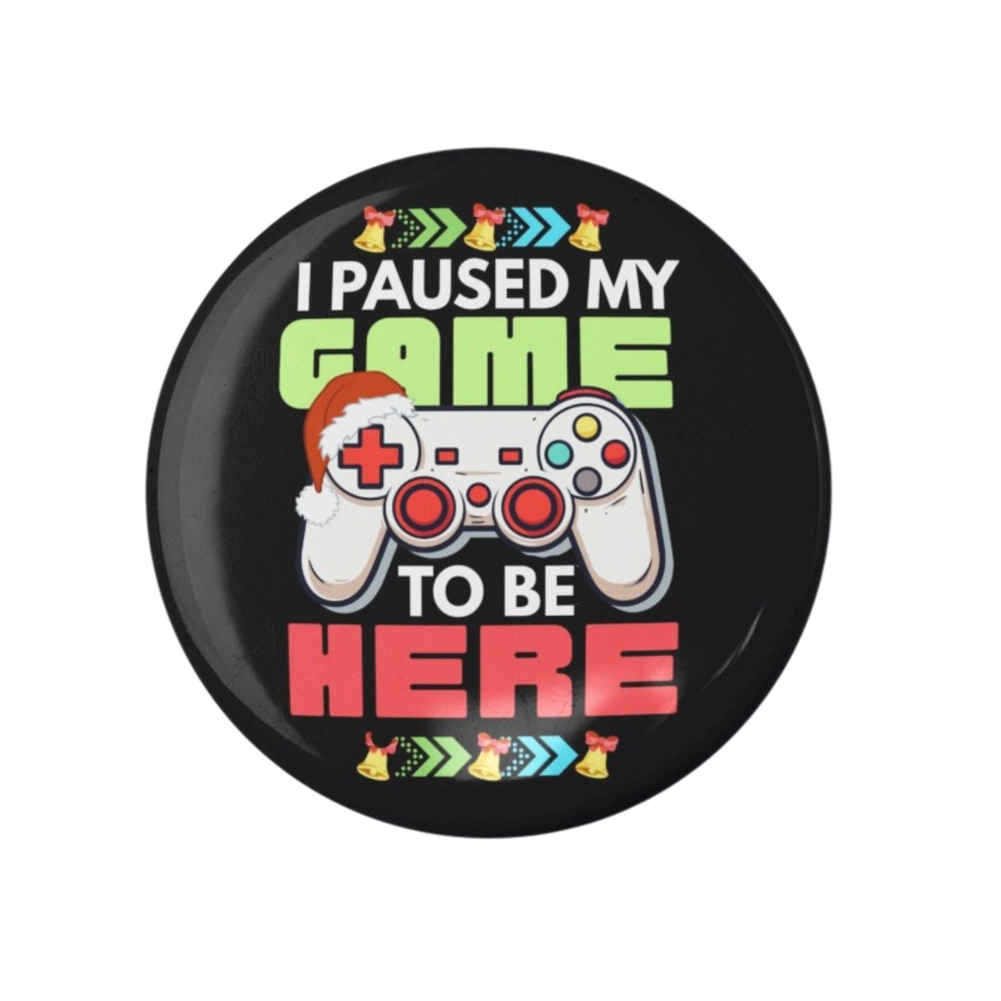 Gamer Christmas Badge 50mm Glossy Pin Button - Perfect Stocking or Secret Santa Gift - EMU Works