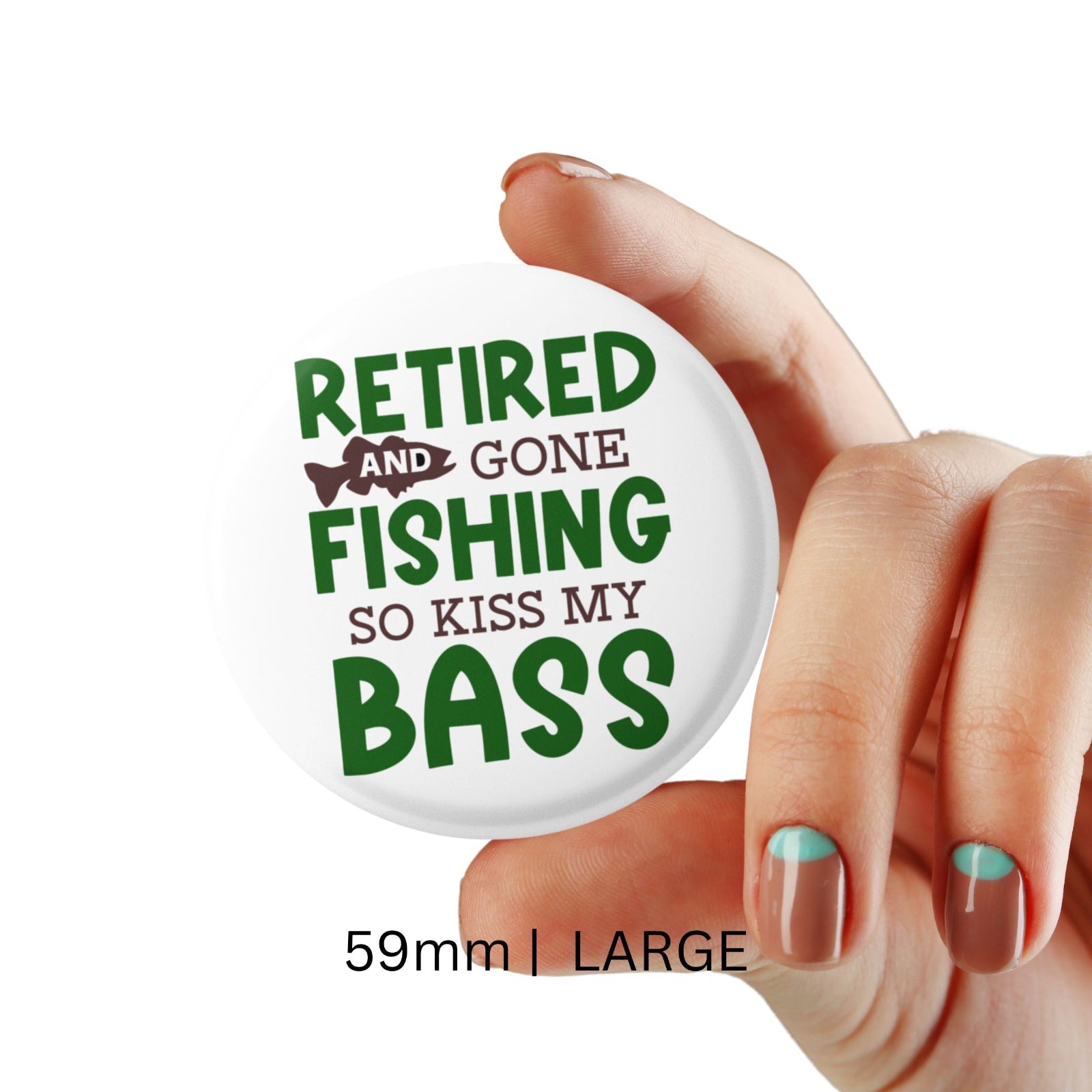 Celebrate retirement with our fishing pin badge! A funny gag gift for any retirement party. Perfect for the avid fisherman!
