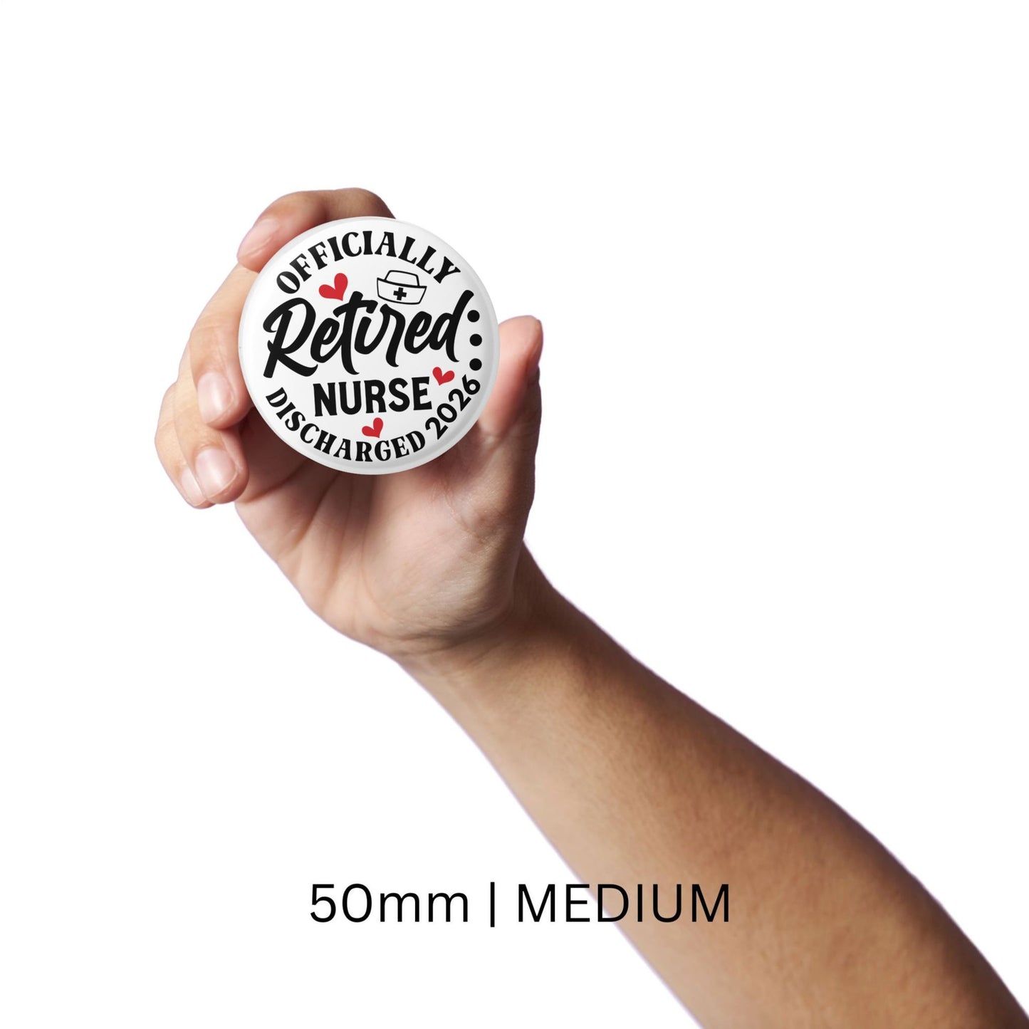 Retirement party badge for a nurse