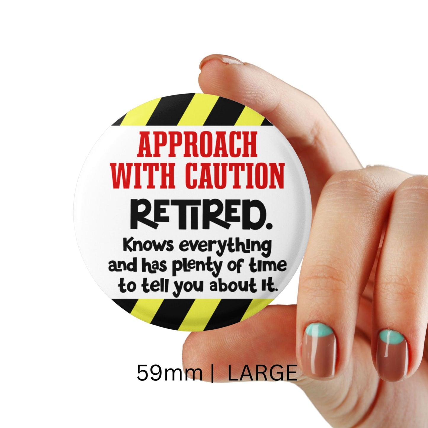 Funny Retirement Badge – Novelty Retirement Party Pin Button Gift designed for colleagues, making it a perfect retirement gift.