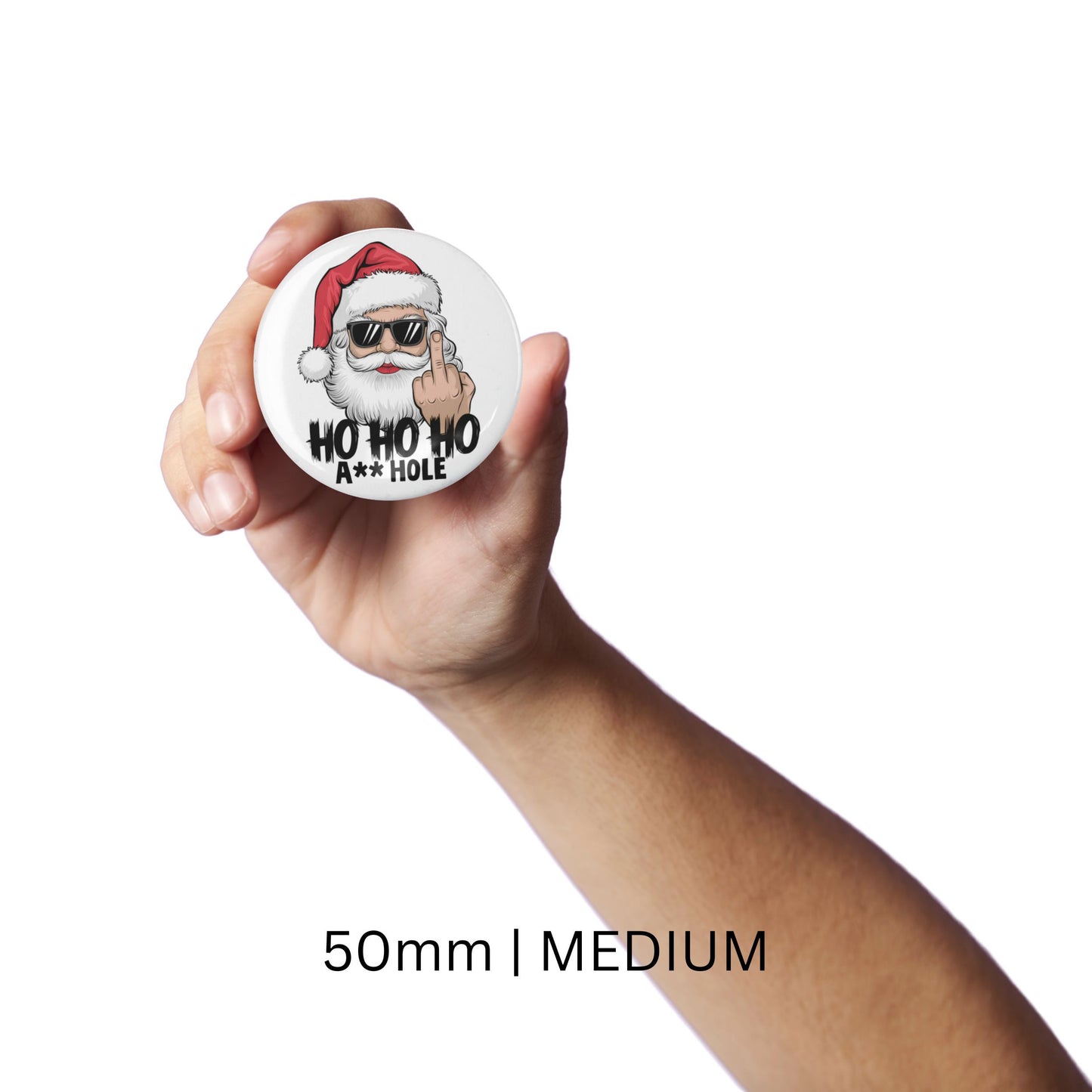 Cheeky Santa gift badge displayed on a holiday-themed background, perfect for spreading laughter during Secret Santa.