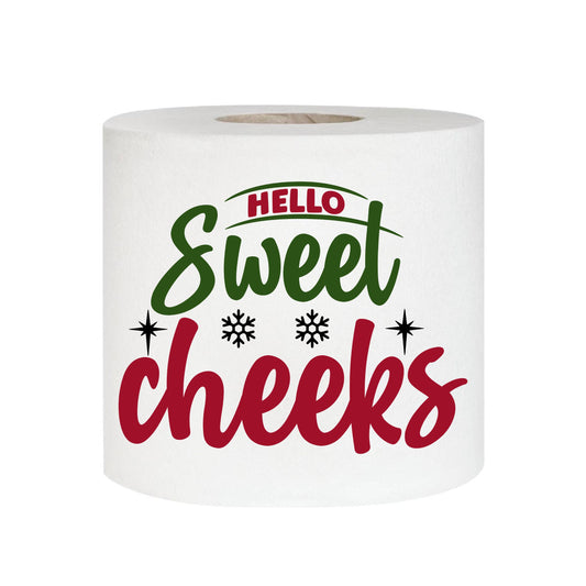 Novelty Christmas Gifts - Hello Sweet Cheeks Toilet Roll, Fun Gag Gift for Holidays