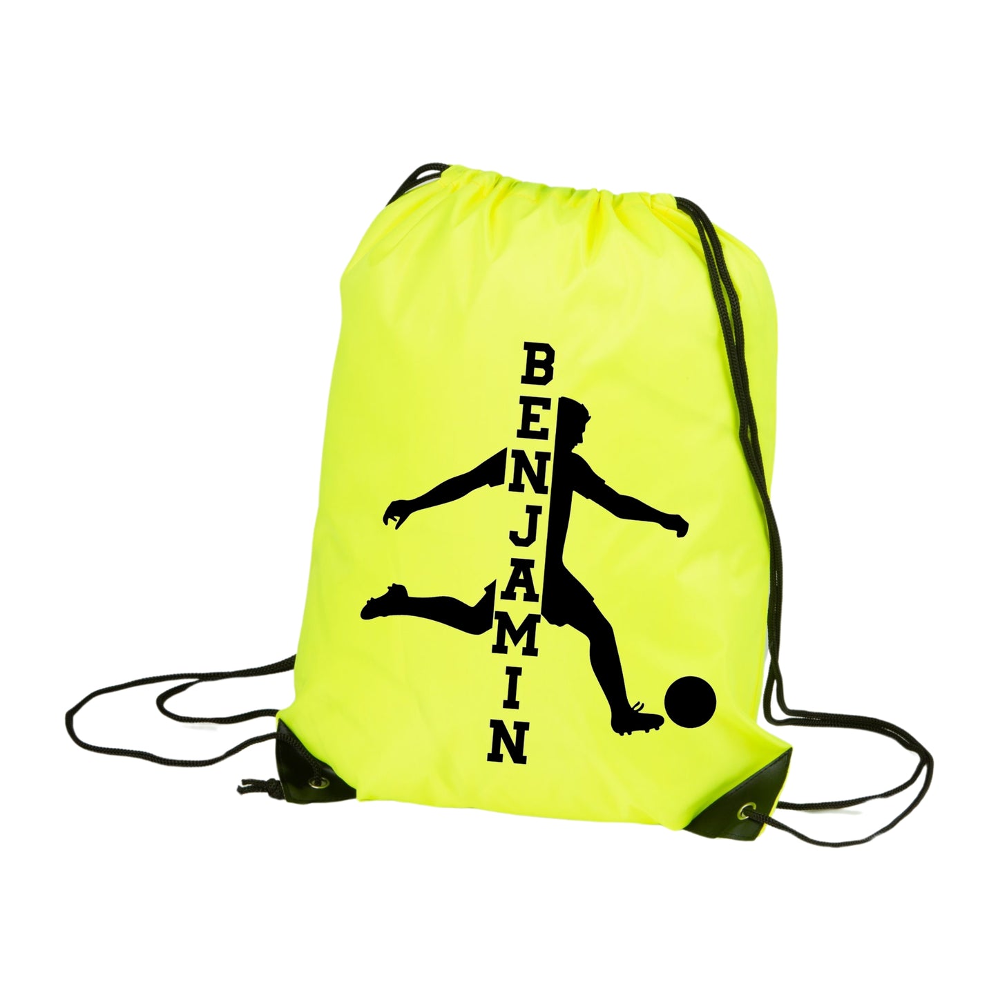 Personalised Drawstring PE Bag - Waterproof Drawstring Bag with Custom Name - Football Gifts for Boys & Girls - Reinforced PU Corner - Kids PE Bags for School, Small Gym Bag, Sports Bag Kids