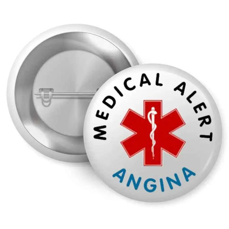 Angina Medical Alert Badge - 1 Inch 25mm Pin with Iconic Medical Symbol for Emergencies