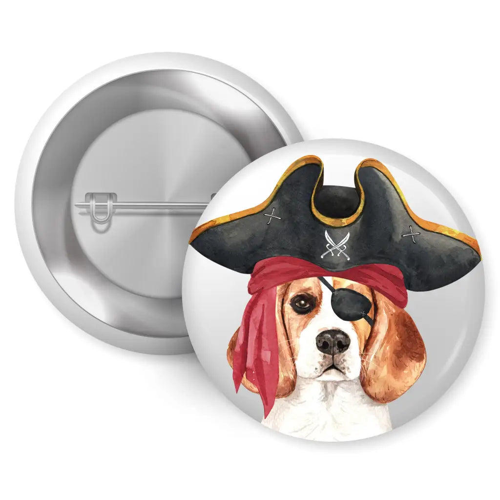 Pirate Hat Dog Pin Badge | Pirate Hat Dog Button Badge