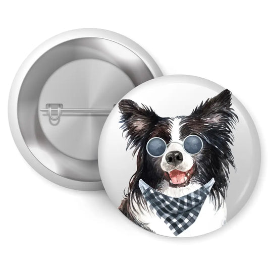 Bandana Dog Pin Badge | Bandana Dog Badge | EMU Works