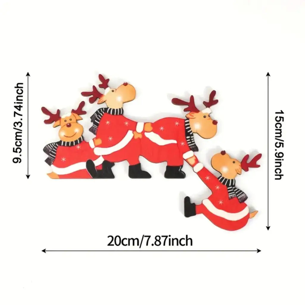 EMU Works - Christmas Wooden Reindeer Corner Door Frame