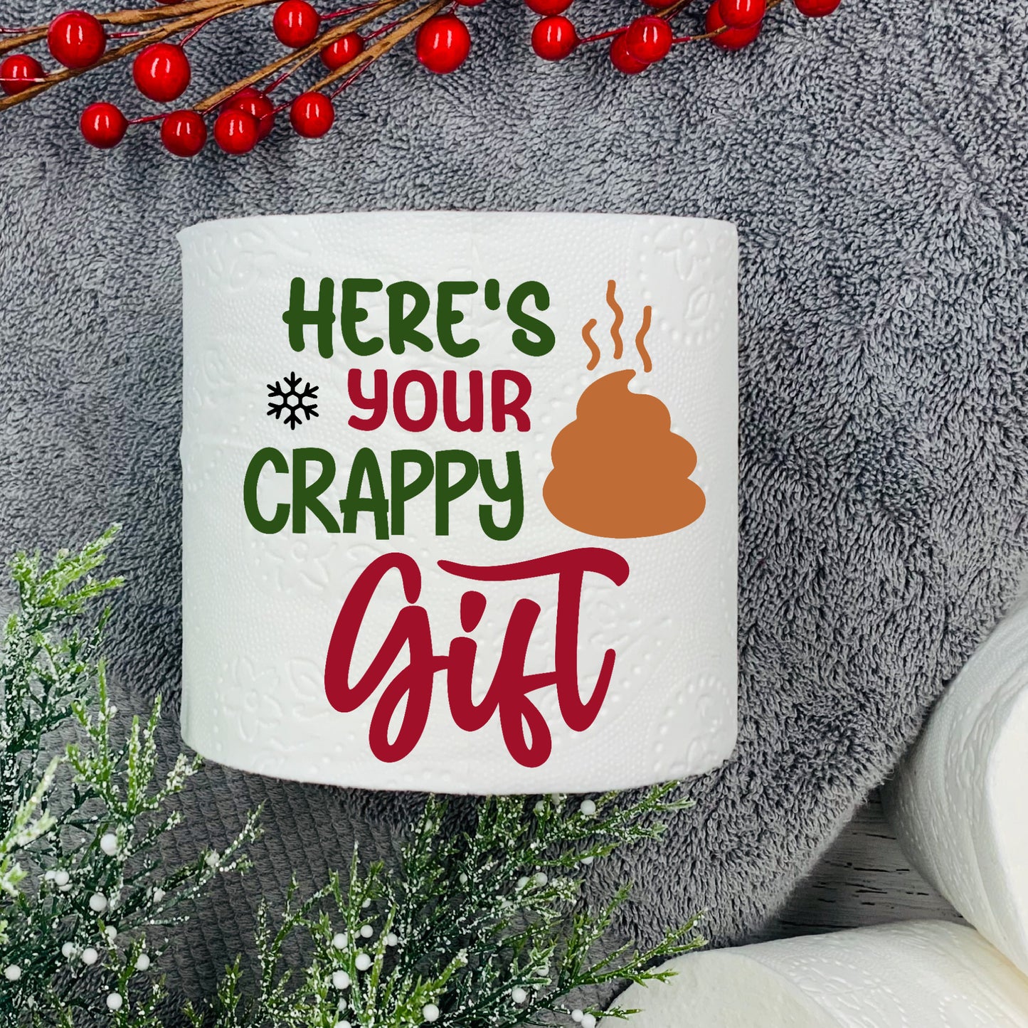 Novelty Christmas Printed Toilet Roll Here’s Your Crappy Gift