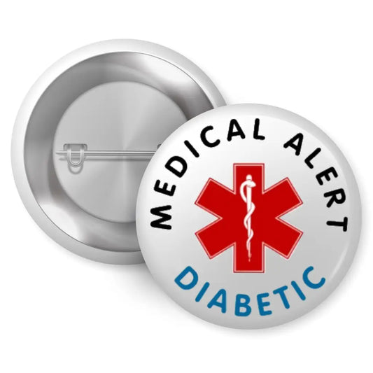 Diabetic Medical Alert Logo Badge 1in 25mm | Pin Button