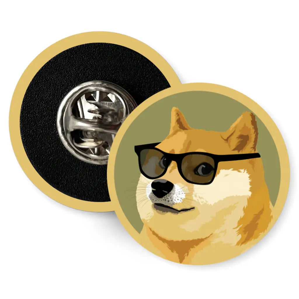 Doge Meme Sunglasses Pin Button Badge - 1in Humour