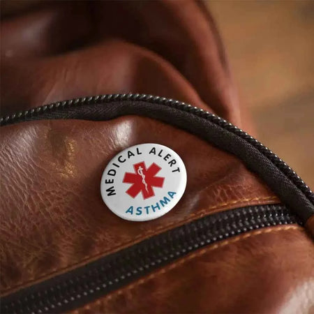 Asthma Awareness Badge - 25mm Medical Alert Logo Badge for Emergency Situations