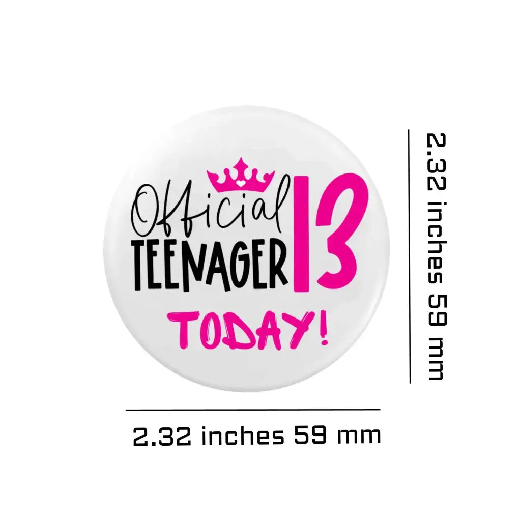 EMUWORKS Official Teenager Badge - 13th Birthday Party