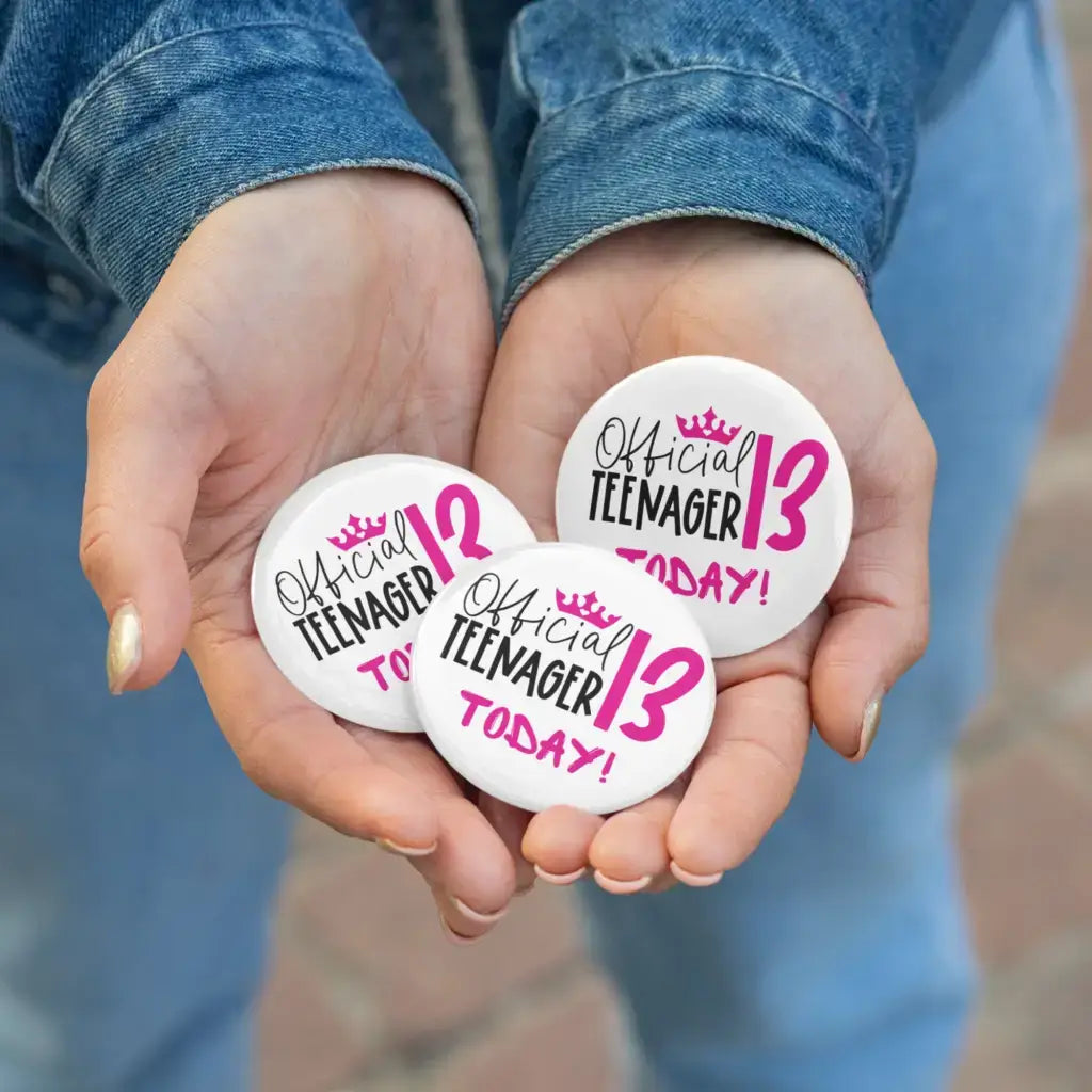 EMUWORKS Official Teenager Today Badge - 13th Birthday Party