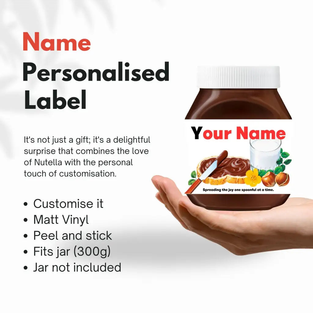 EMU Works - Name Personalised Connor Nutella Label