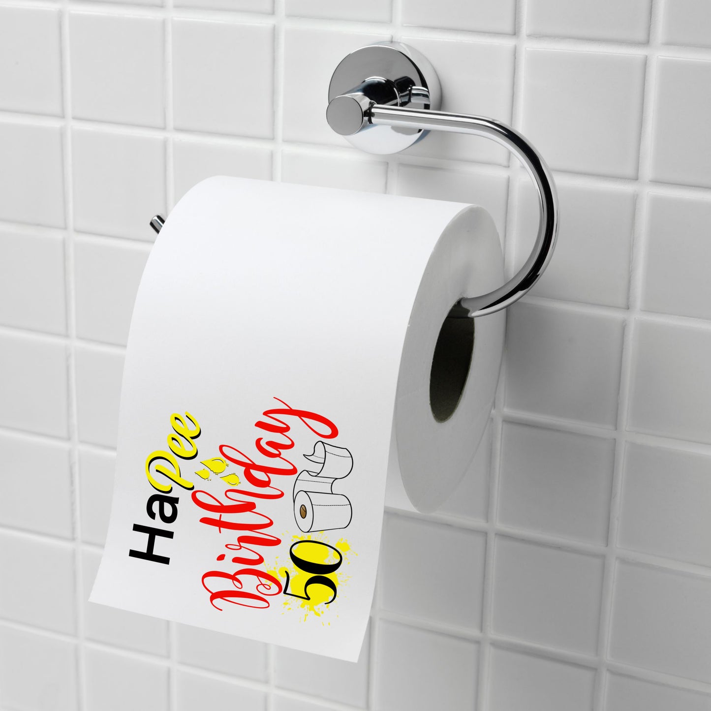 Novelty 50th Birthday Printed Toilet Roll HaPee Birthday