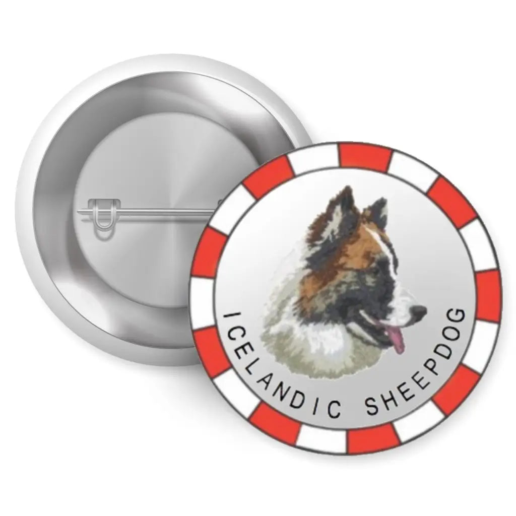 Icelandic Sheepdog Breed Pin Button Badge – Stylish 1in