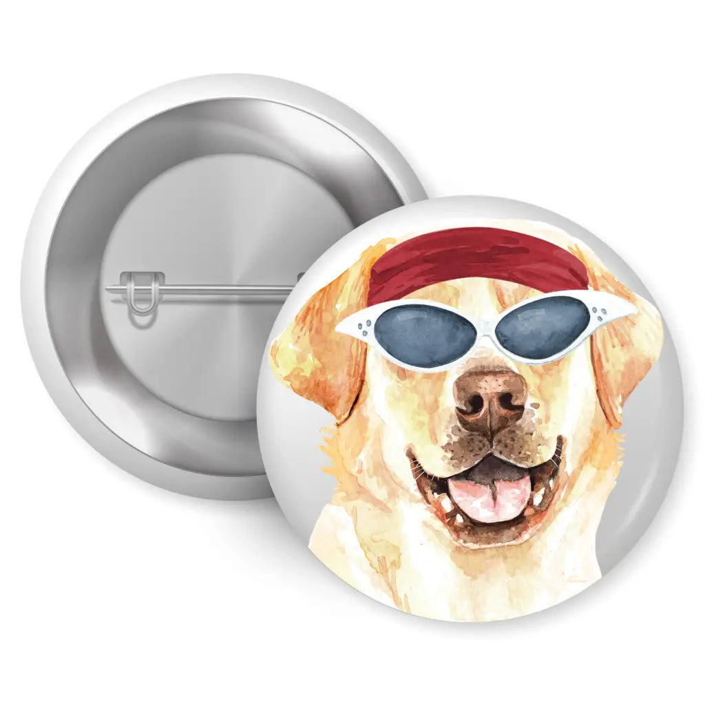 Yellow Labrador Bandana Dog Bread Pin Button Badge 1in 25mm