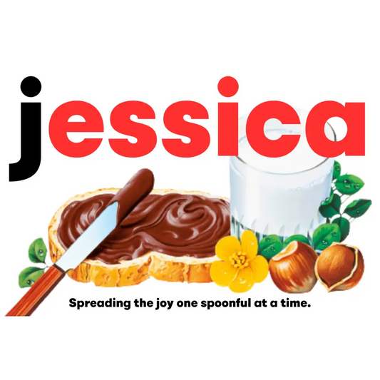 EMU Works - Name Personalised Jessica Nutella Label