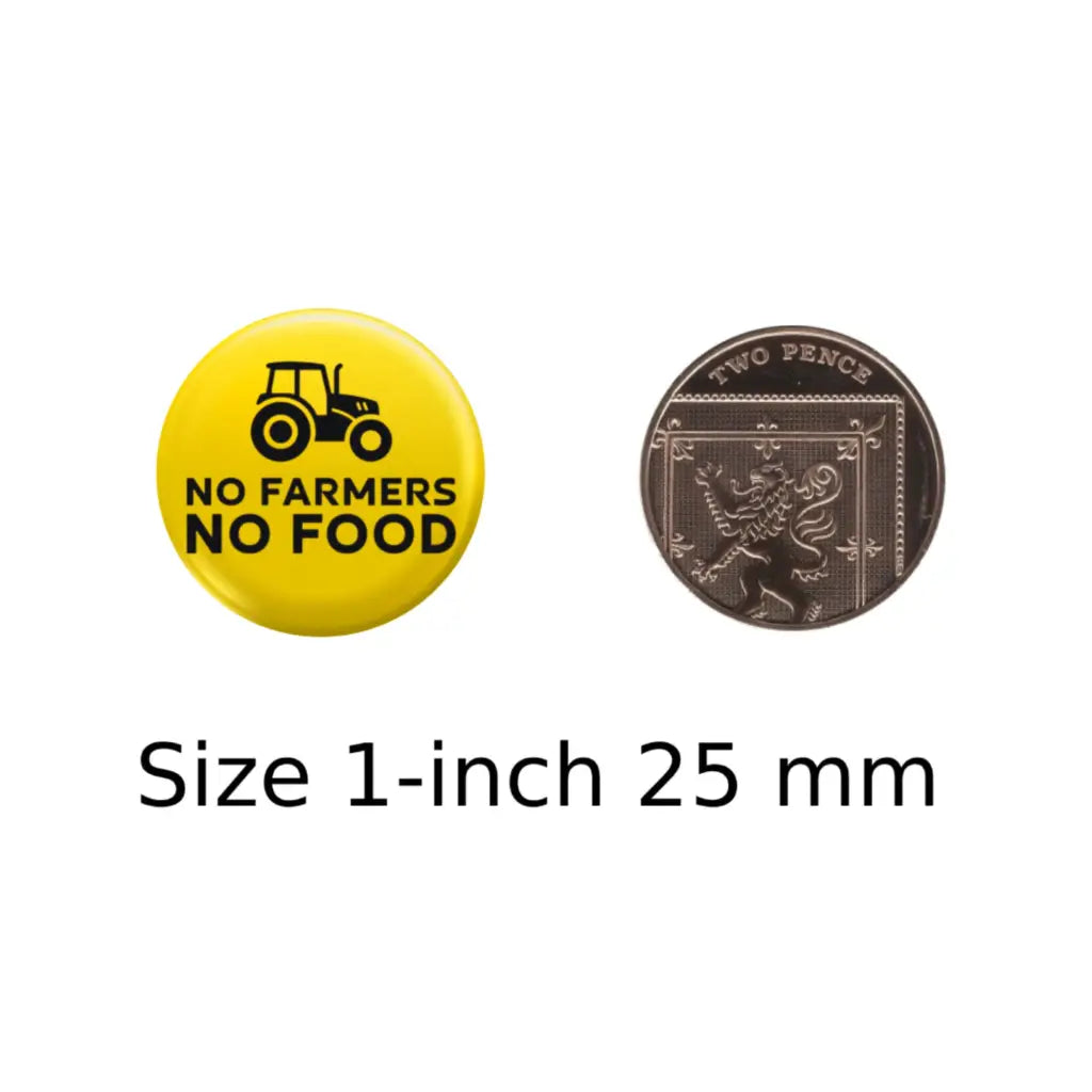 No Farmers No Food Pin Button Badge Support Campaign