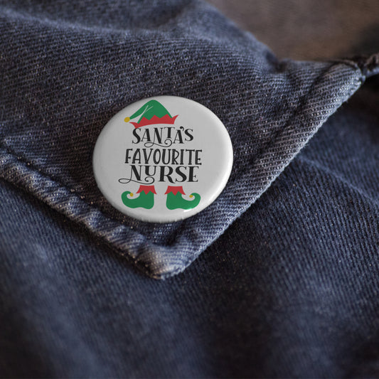 Santa's Favourite Nurse Pin Button Badge 1in 25mm