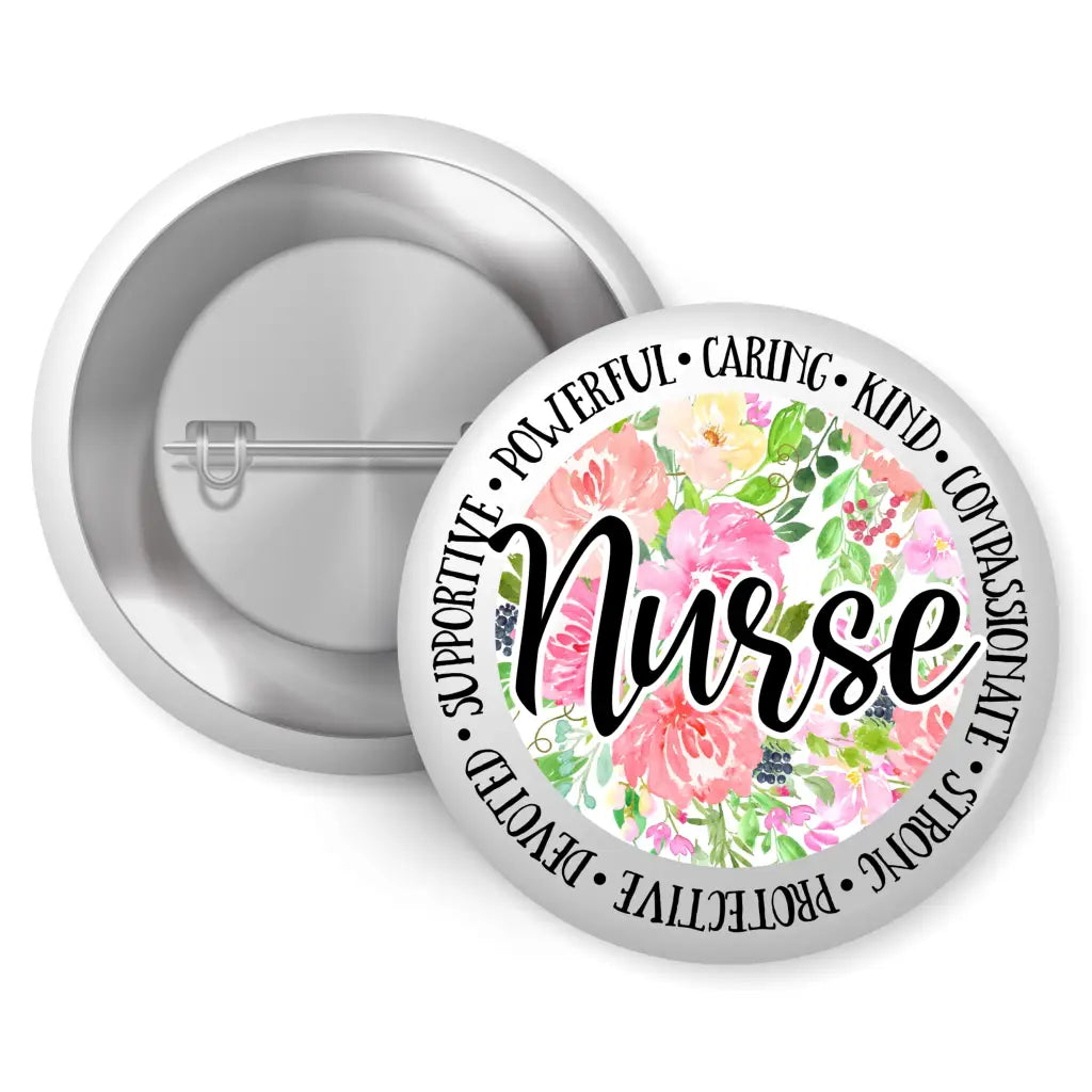 Nurse Health Awareness Badge 1in 25mm - Front Metal Plate