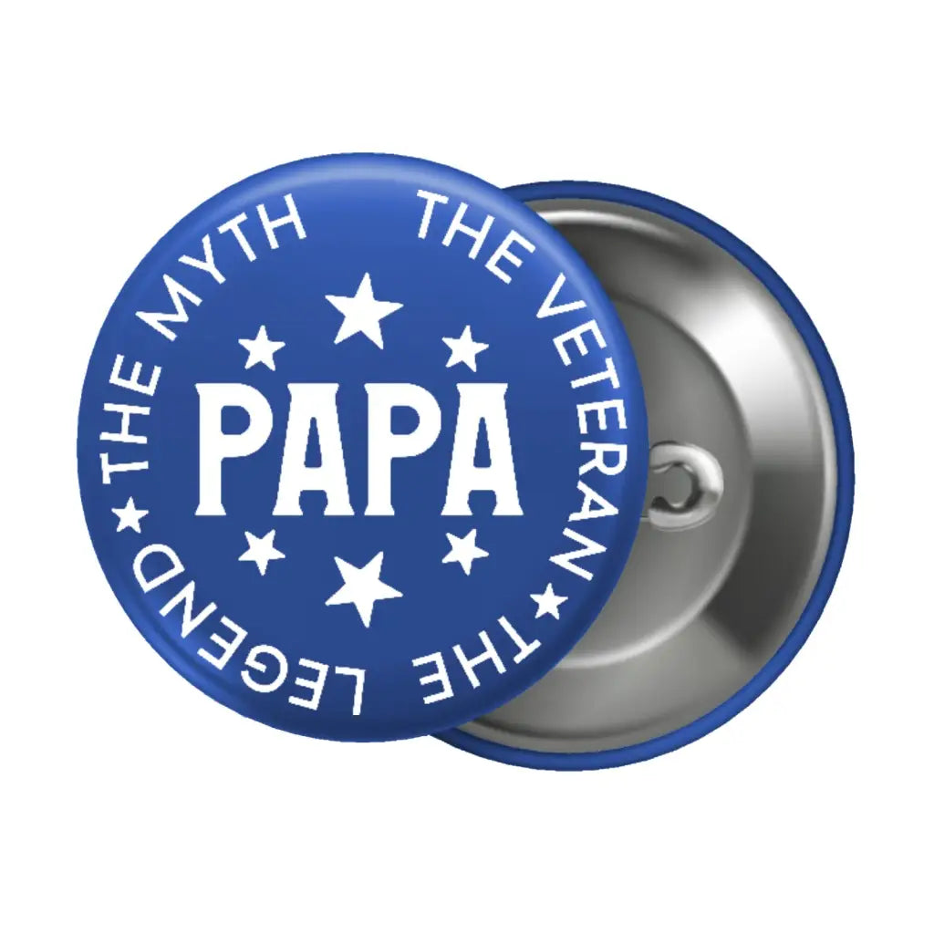 EMU Works - Papa The Myth Veteran Legend Family Pin Button