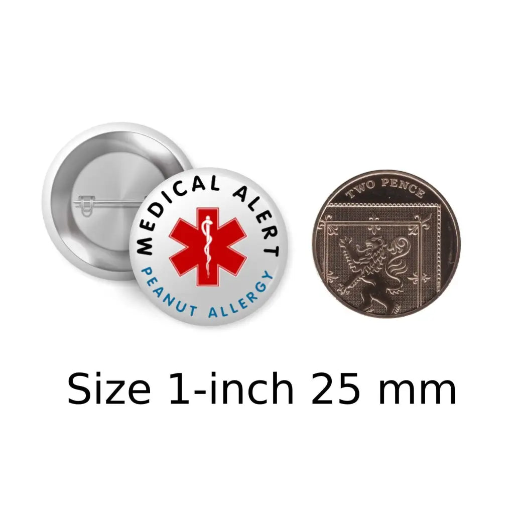 Peanut Allergy Medical Alert Badge - 1 inch (25mm) Apparel