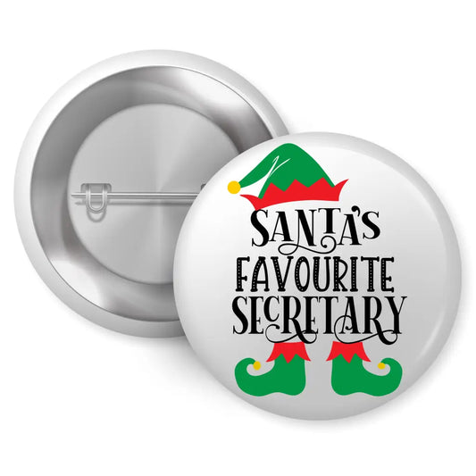 Santa’s Favourite Secretary Button Badge - Stylish 1in 25mm