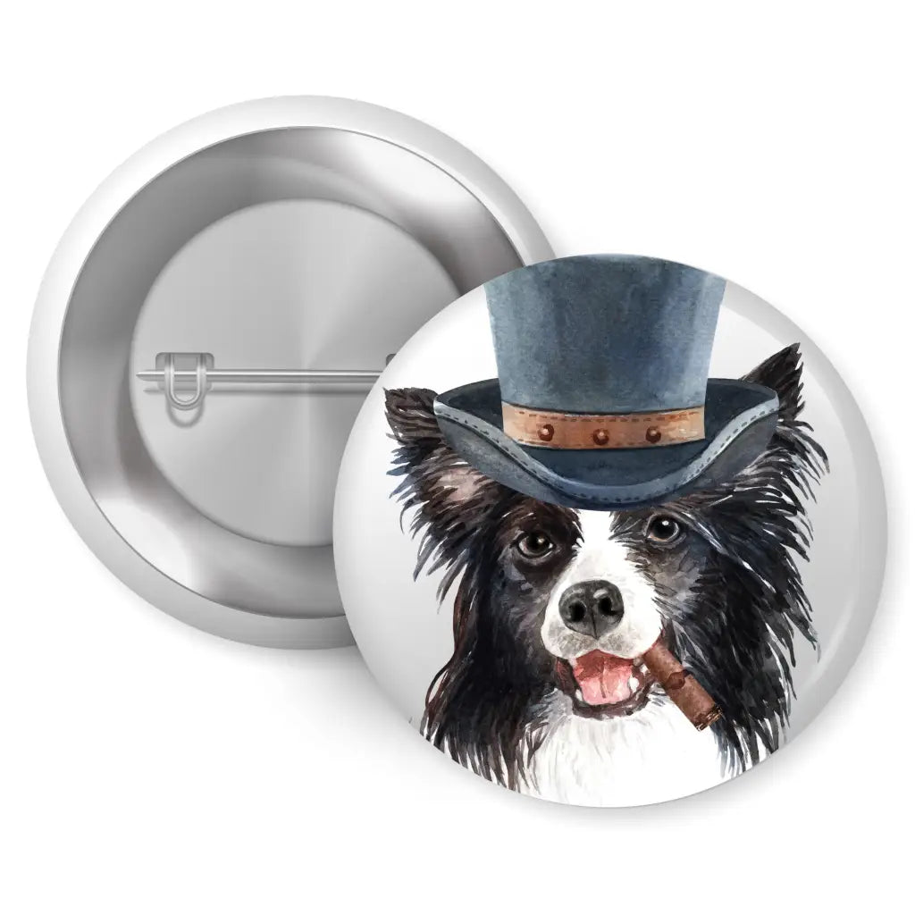 EMU Works - Set of 4 Border Collie Character Badges - 1in