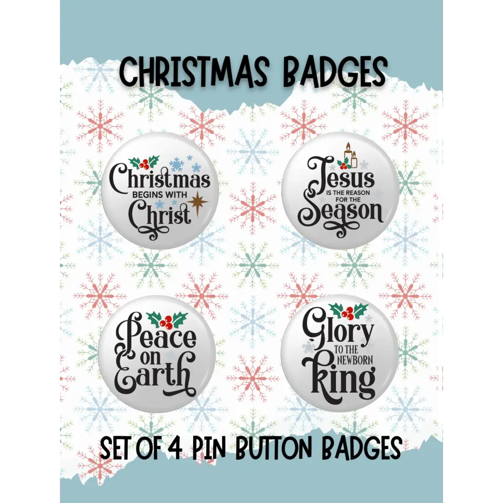 EMU Works - Set of 4 Christmas Badges - 1in 25mm Apparel &