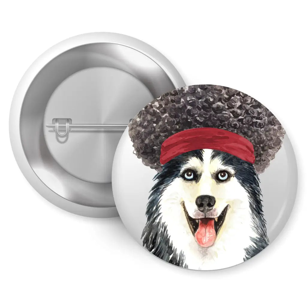 EMU Works - Siberian Husky Prop Dog Breed Pin Button Badge