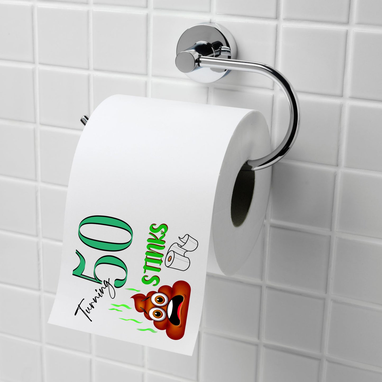 Novelty 50th Birthday Printed Toilet Roll Turning 50 Stinks