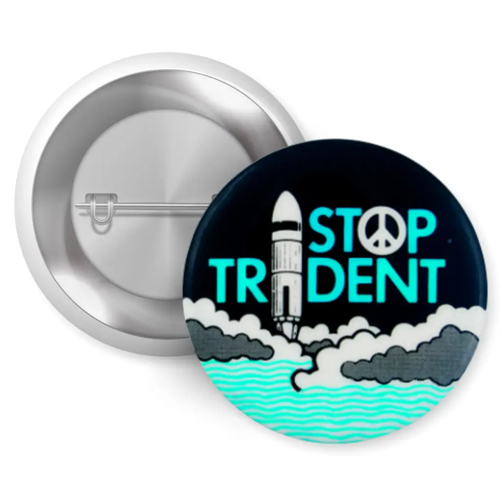 EMU Works - Stop Trident Political Retro Pin Button Badge