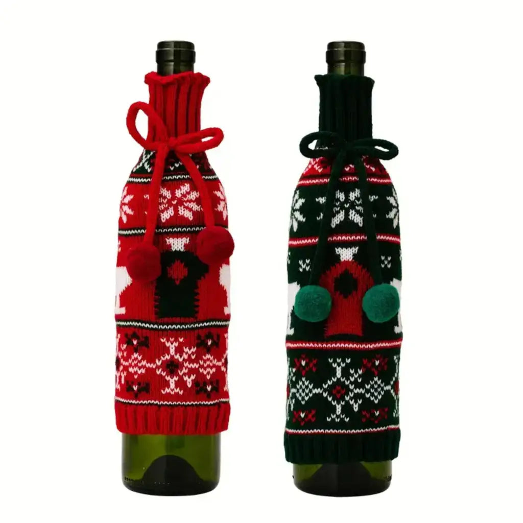 EMU Works - Wine Bottle Knitted Dress Jumper Christmas Party