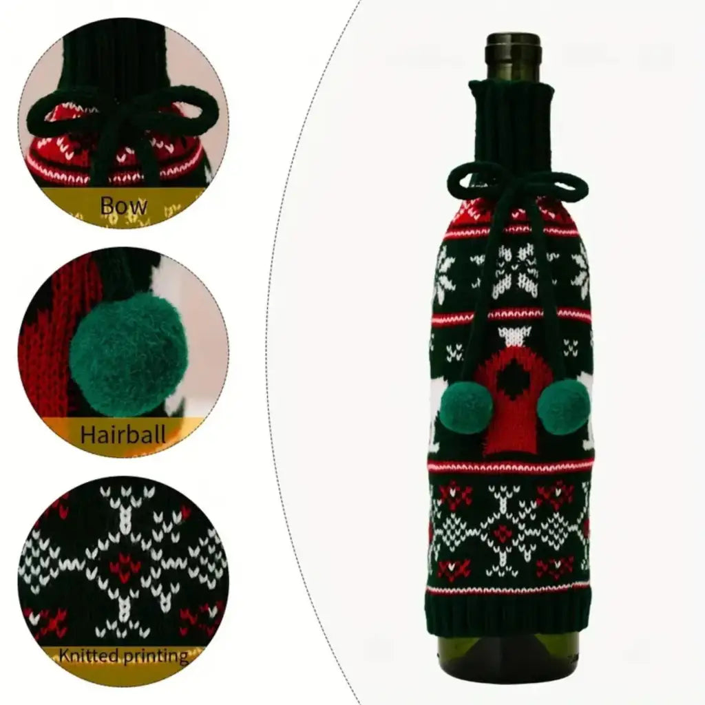 EMU Works - Wine Bottle Knitted Dress Jumper Christmas Party